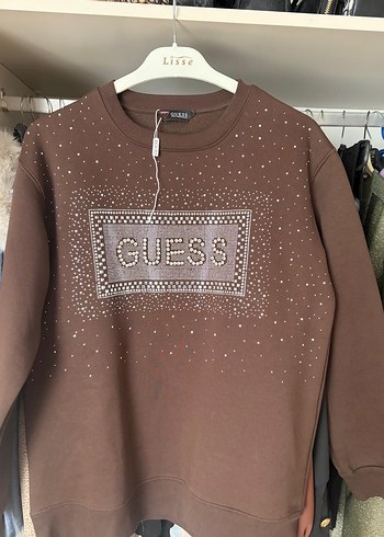 Kahverengi Payetli GUESS Sweatshirt - Görsel 2
