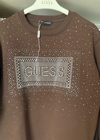 Kahverengi Payetli GUESS Sweatshirt - Görsel 3