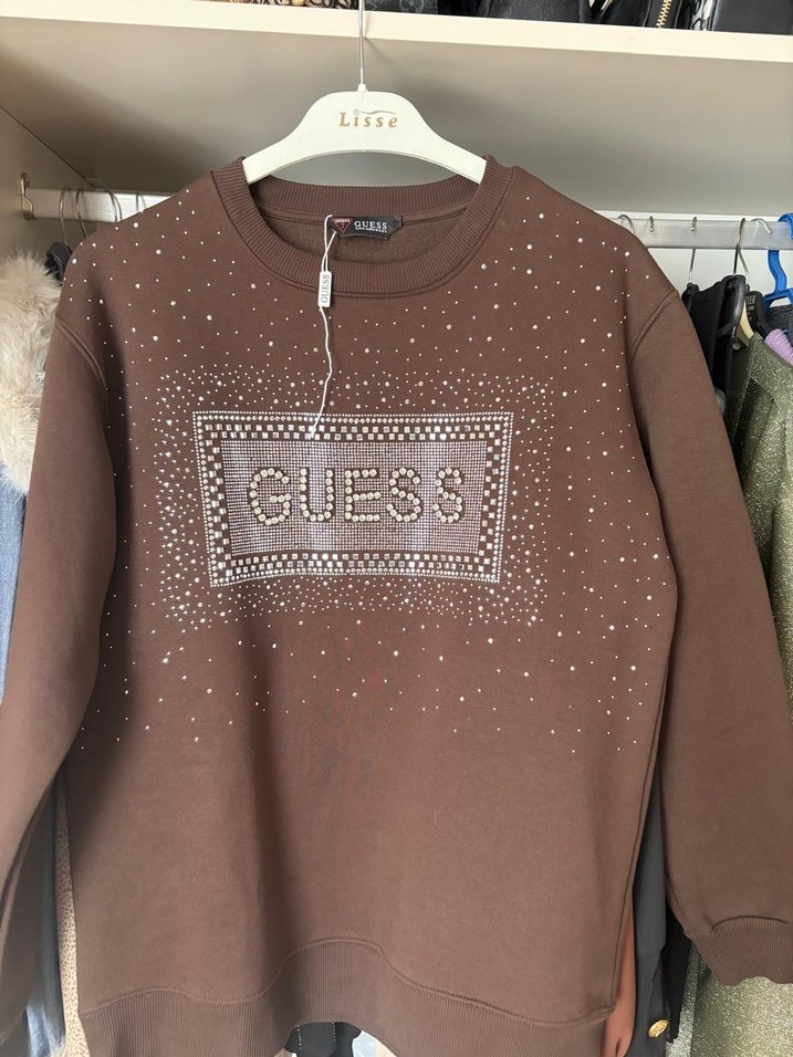 Kahverengi Payetli GUESS Sweatshirt - Görsel 2