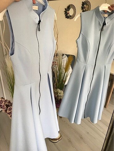 Trendyol & Milla Bebe Mavisi Şık Sıfır Kollu Abiye Elbise