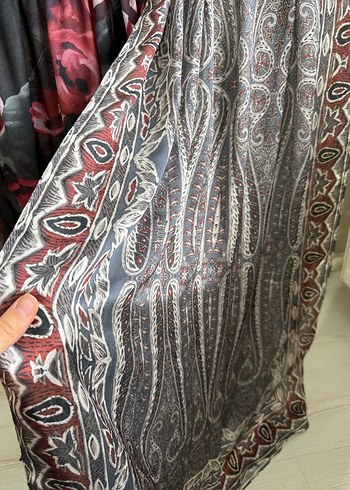 Silk & Cashmere Bordo İpek Görünümlü Kadın Şal