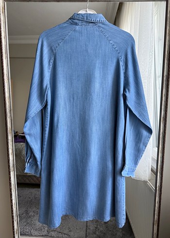 Kadın Mavi Kot Düğmeli Gömlek/Tunik - Görsel 2