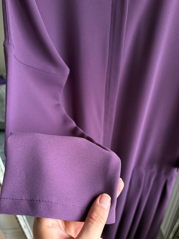 Kadın Mor Uzun Piliseli Elbise/Ferace - Görsel 4