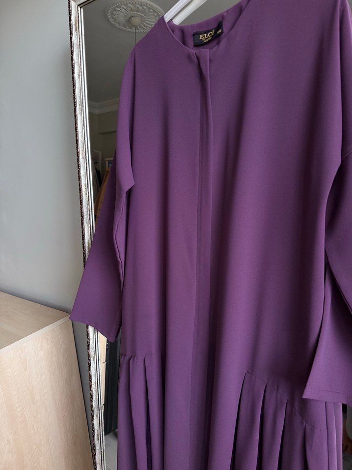 Kadın Mor Uzun Piliseli Elbise/Ferace - Görsel 2