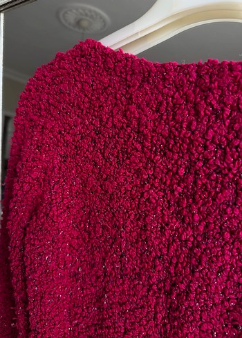 Vintage Pembe Kadın Triko Kazak, Bisiklet Yaka - Görsel 4