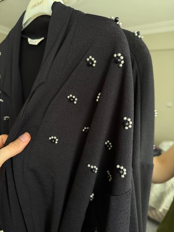 Uzun Siyah Gotik Kadın Kimono/Yelek - Görsel 2