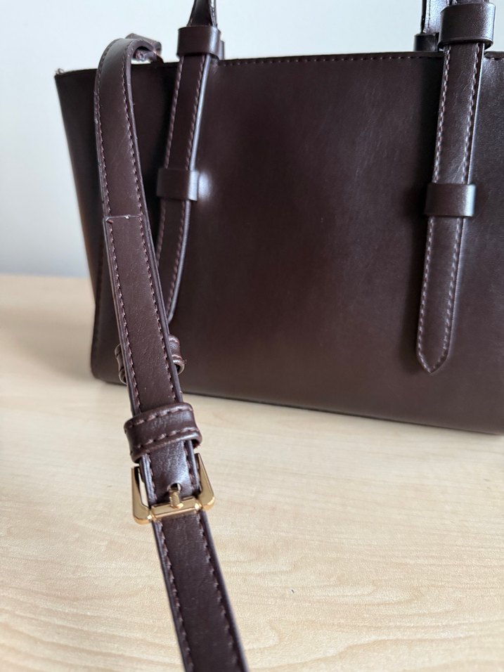 Kahverengi Deri Kadın Çanta - Görsel 3