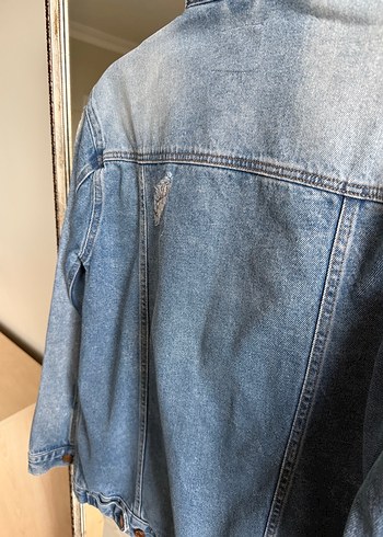 Nakışlı Mavi Kadın Denim Ceket - Görsel 4