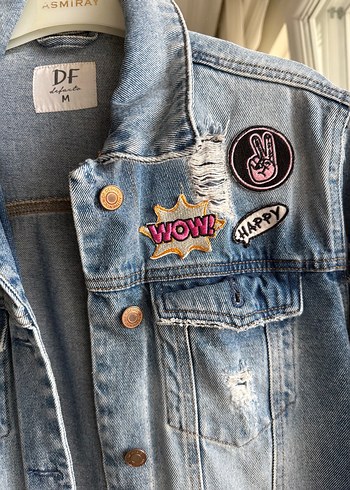 Nakışlı Mavi Kadın Denim Ceket - Görsel 2