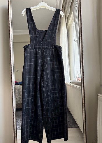 Düğmeli Kareli Salopet - Görsel 2