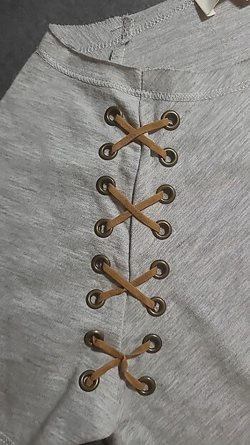 xs Beden gri Renk Koton - kısa kollu xs üst