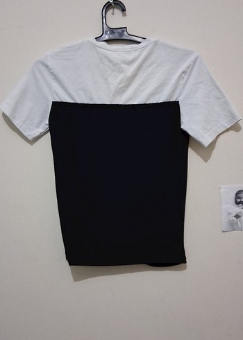 Kısa Kollu Beyaz Siyah Büzgülü Hamile Tişörtü - Görsel 2