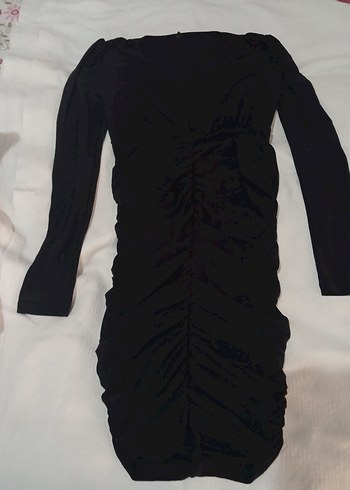 Uzun Kollu Siyah Gotik Kadın Abiye Elbise - Görsel 2