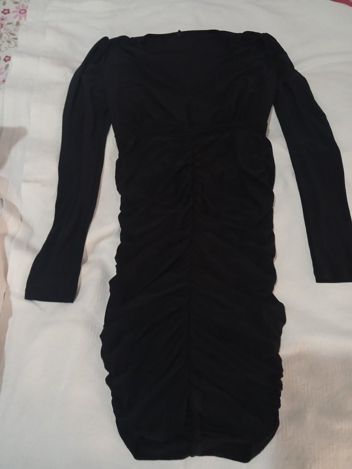 Uzun Kollu Siyah Gotik Kadın Abiye Elbise - Görsel 2