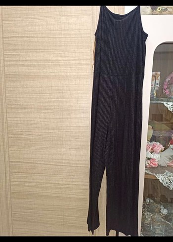 Kadın Siyah Piliseli Uzun Tulum - Görsel 5