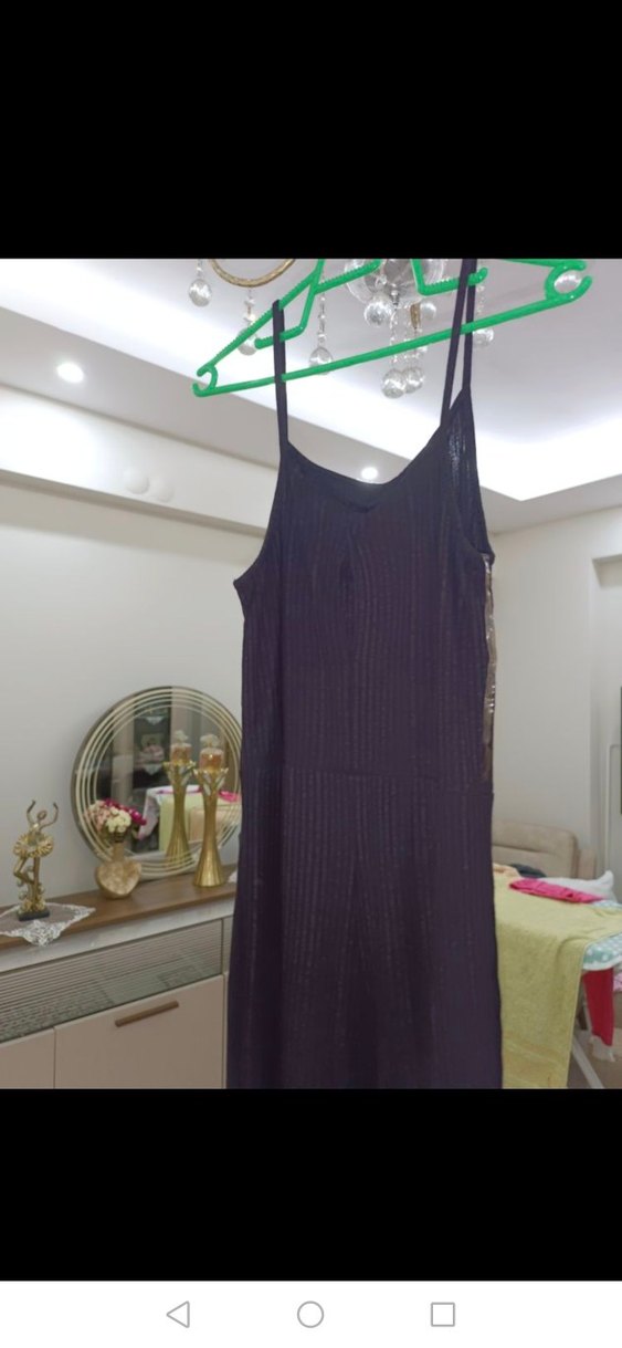 Kadın Siyah Piliseli Uzun Tulum - Görsel 2