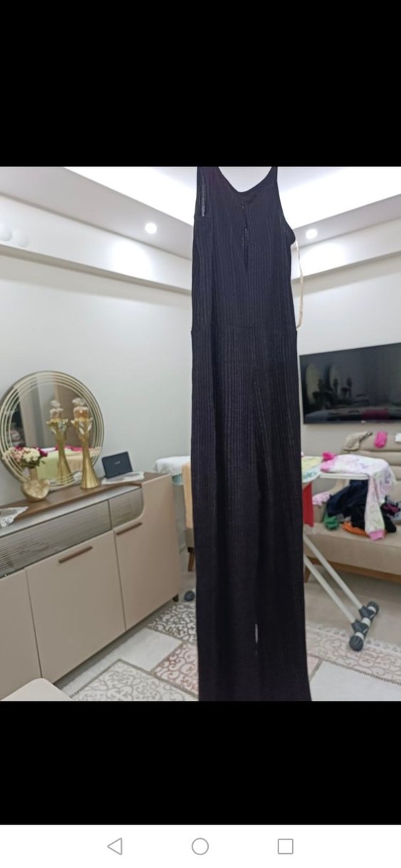 Kadın Siyah Piliseli Uzun Tulum - Görsel 3