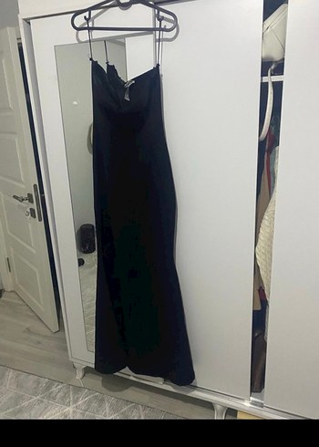 Siyah Straplez Midi Elbise - Görsel 3