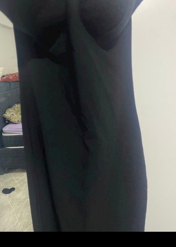 Siyah Straplez Midi Elbise - Görsel 4