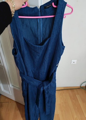 Lacivert Kolsuz Hamile Keten Tulum - Görsel 2