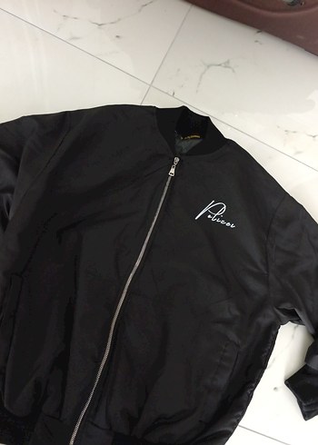 Siyah Fermuarlı Kadın bomber Ceket - Görsel 2