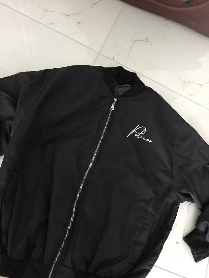 Siyah Fermuarlı Kadın bomber Ceket - Görsel 2