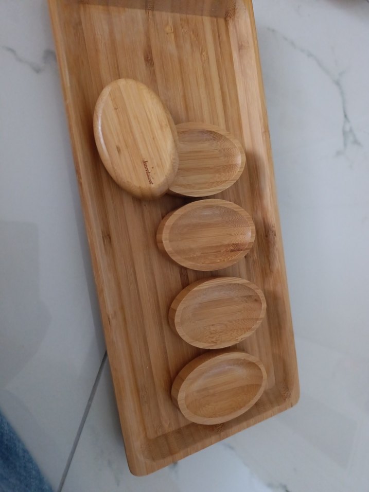 Bej Ahşap Tabak ve Kaseler Seti - Görsel 2