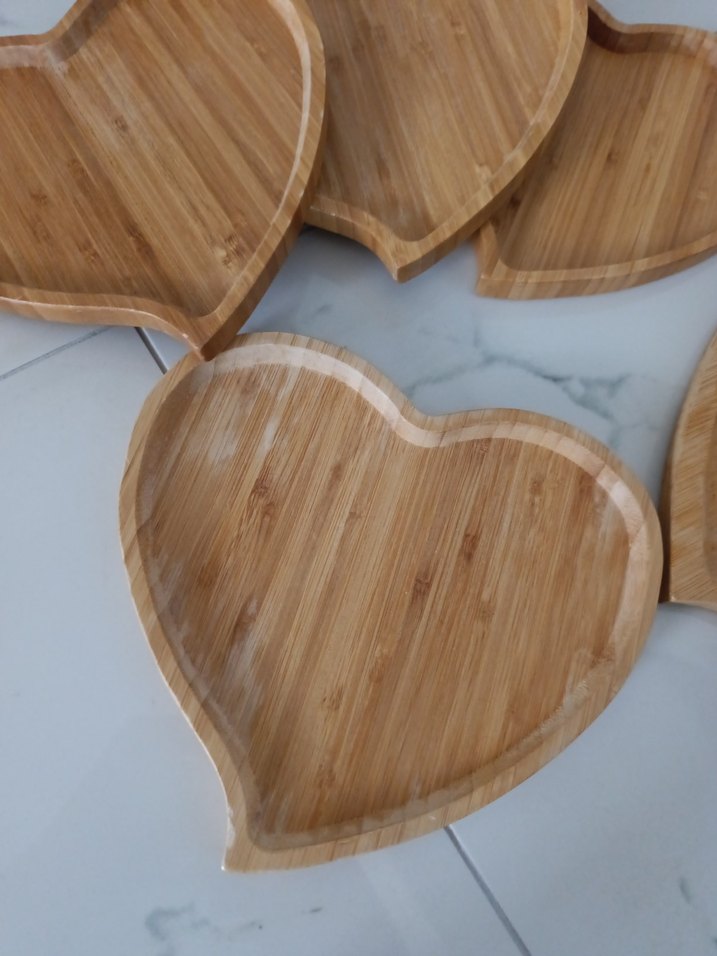 Bohem Tarzı Kalp Şekilli Ahşap Tepsi - Görsel 2