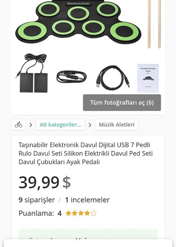 Dijital Davul Müzik Sistemi Siyah - Görsel 3