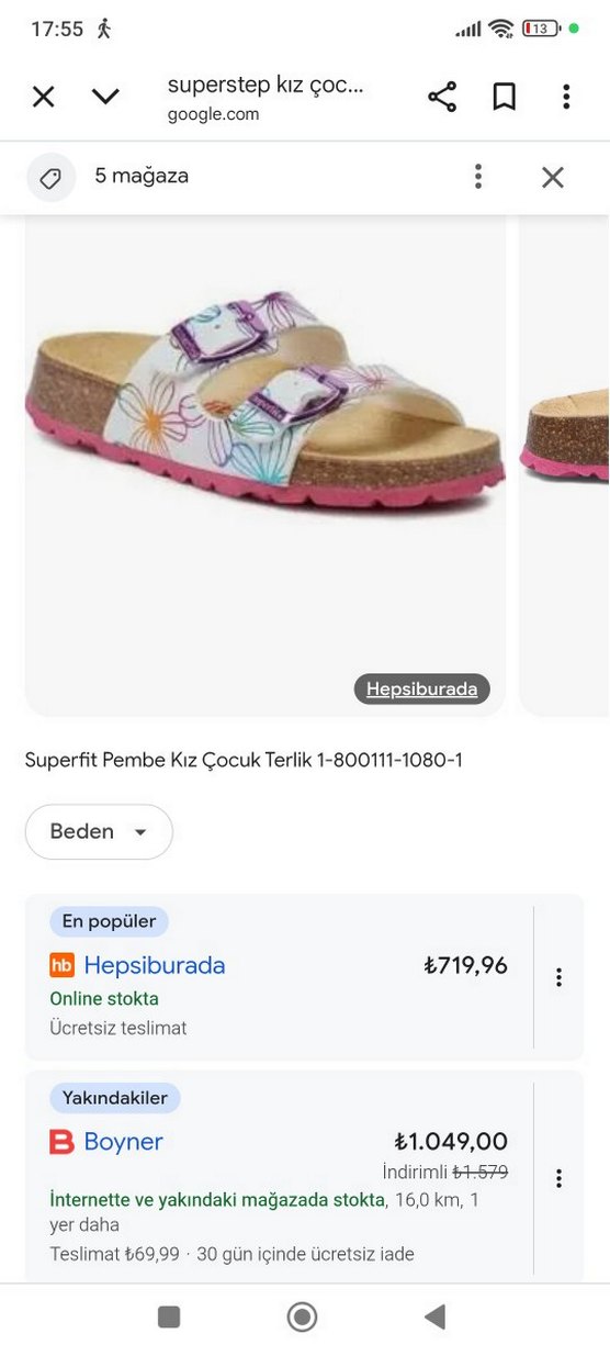 Renkli Baskılı Kadın Terlik, Toka Detaylı - Görsel 3