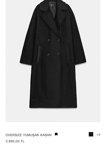 Zara marka orjinal yeni sezon Oversize Yumuşak Kaban