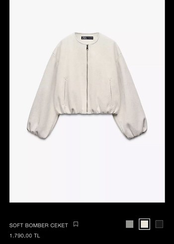 Zara marka orijinal yeni sezon Soft Bomber Ceket