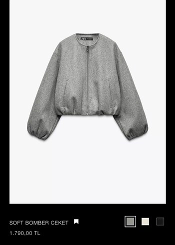 Zara marka orijinal yeni sezon Soft Bomber Ceket