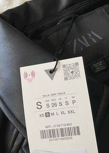 s Beden siyah Renk Zara marka orijinal yeni sezon suni deri crop bıker ceket