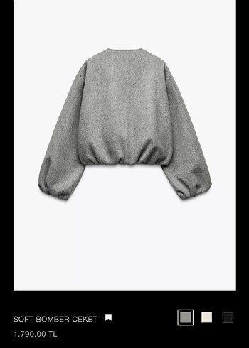 l Beden gri Renk Zara marka orjinal yeni sezon soft bomber ceket