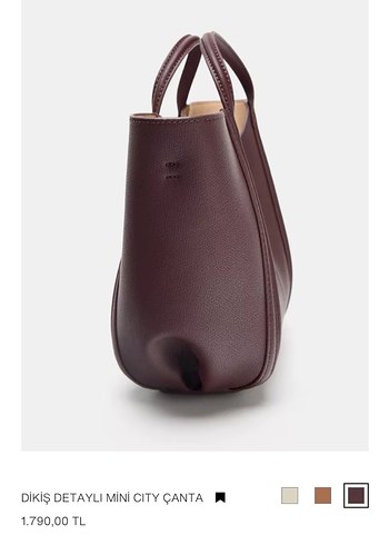 Zara Zara Marka Orjinal Yeni Sezon Dikiş Detaylı Mini City Çanta