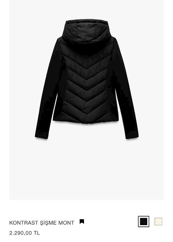 Zara Zara marka orjinal yeni sezon kontrast şişme mont
