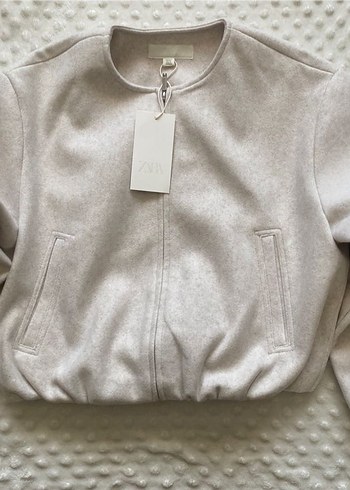 s Beden beyaz Renk Zara marka orjinal yeni sezon Soft Bomber Ceket