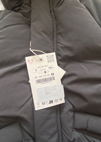 4 Yaş Beden Zara marka orjinal yeni sezon su tutmaz kuş tüyü şişme mont