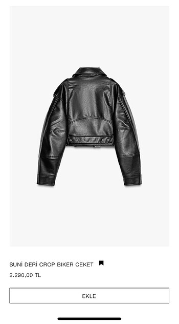 Zara Zara marka orjinal yeni sezon suni deri crop bıker ceket