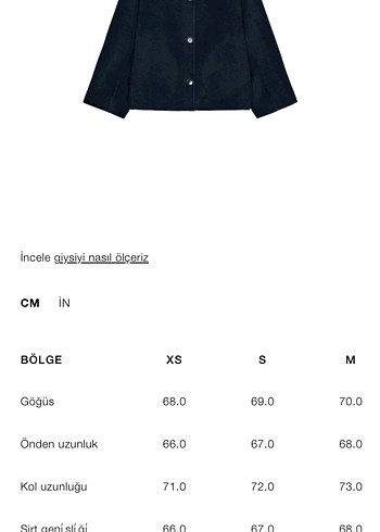 m Beden Zara marka orjinal yeni sezon Kürk yakalı Ceket