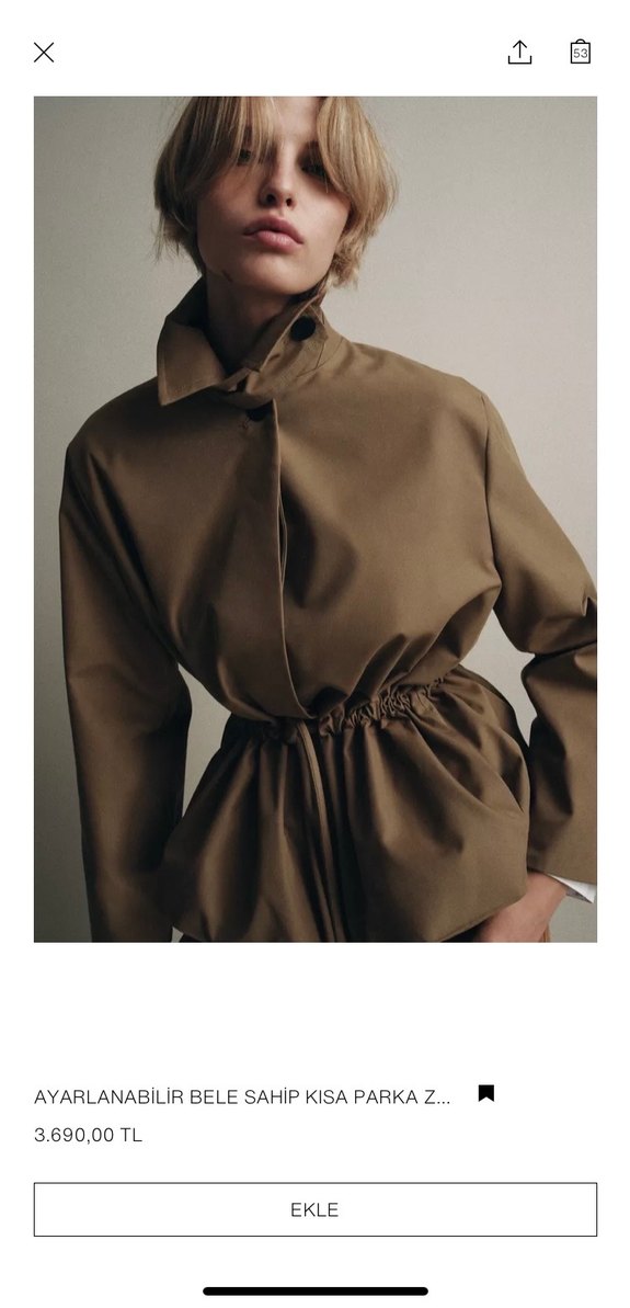 Zara marka orjinal yeni sezon parka - Görsel 5