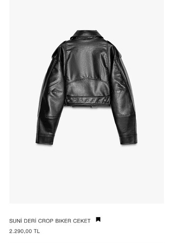 xs Beden Zara marka orjinal yeni sezon suni deri crop bıker ceket