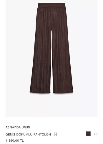 Zara marka orjinal yeni sezon Geniş Dökümlü Kahverengi Pantolon