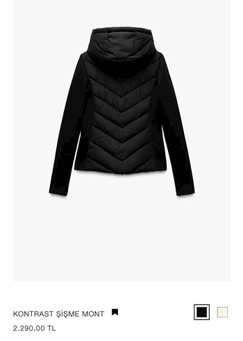 Zara Marka Orjinal Yeni Sezon Kontrast Şişme Mont