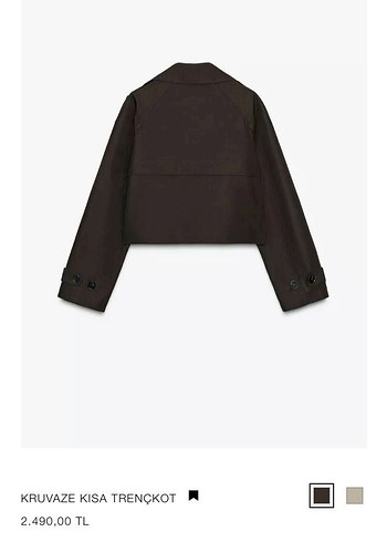 Zara Zara marka orijinal yeni sezon Kısa Kruvaze Trençkot