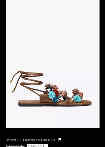 Zara Zara marka orjinal yeni sezon Boncuklu Kayışlı Sandalet