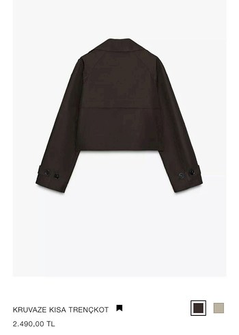 Zara Zara marka orjinal yeni sezon kruvaze kısa trençkot
