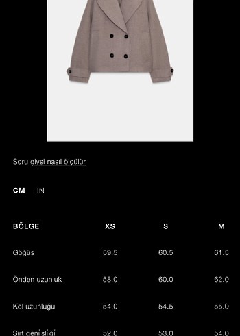 s Beden kahverengi Renk Zara marka orjinal yeni sezon kaban