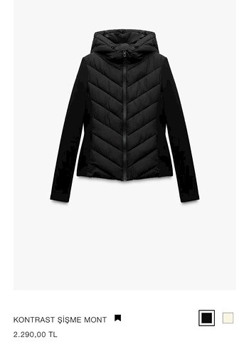 Zara Marka Orjinal Yeni Sezon Kontrast Şişme Mont